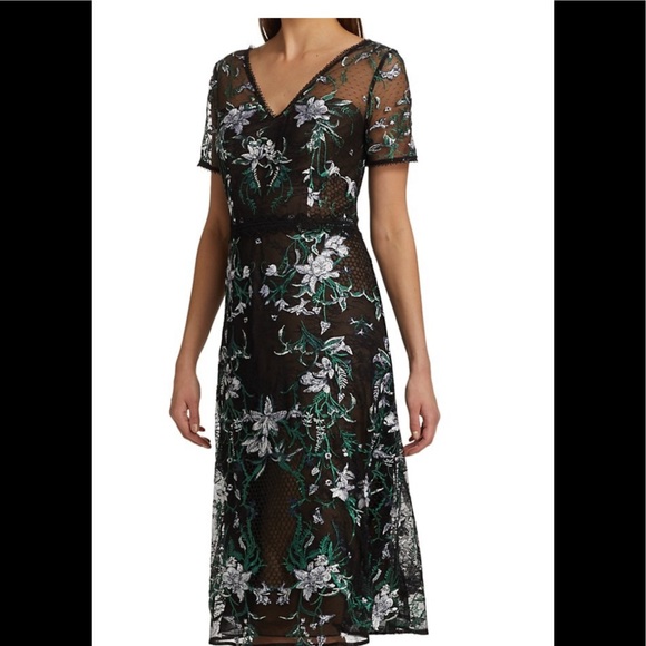 Marchesa Dresses & Skirts - MARCHESA NOTTE FLORAL EMBROIDERY Tulle MIDI DRESS, SZ 10,NEW WITH TAG, $ 795